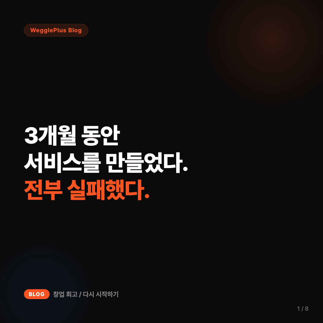 3개월의 실패 이후 다시 시작하기 슬라이드 1/8