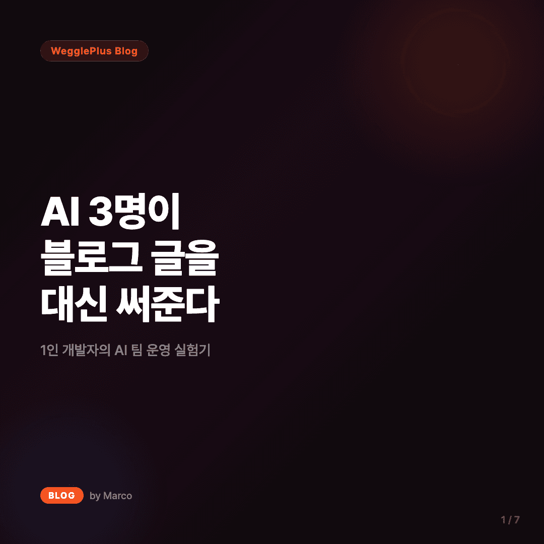 AI 3명이 블로그 글을 대신 써준다 슬라이드 1/7