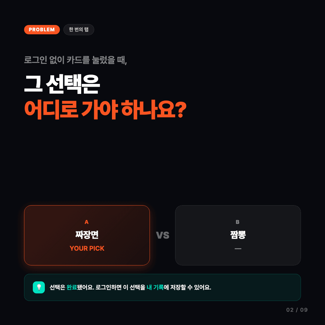한 번의 탭을 잃지 않으려고 슬라이드 2/9