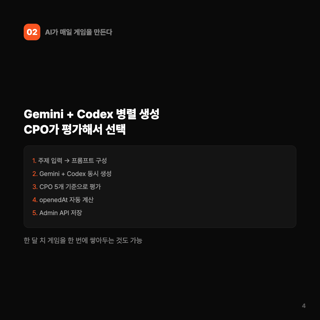 매일 하나, A냐 B냐 — Versus 개발 이야기 슬라이드 4/7
